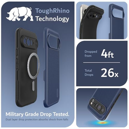 TUDIA MergeGrip [Compatible with Magsafe & Pixelsnap] for Google Pixel 10 Pro XL Case 2025, [Military Grade] Dual-Layer Shockproof Slim Non-Slip Heavy Duty Protective Phone Cases – Indigo Blue - color: Indigo Blue, size: Pixelsnap 10 Pro XL