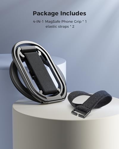 SUPERONE for MagSafe Phone Grip Kickstand, Magnetic Phone Ring Holder - color: Black
