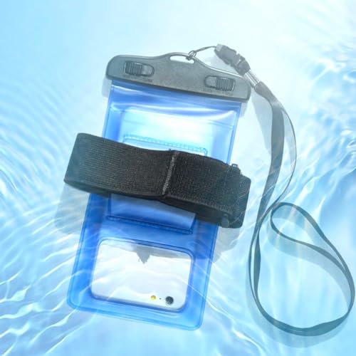 Universal Waterproof Phone Pouch, 1 pcs, Random Color | w/Arm Band, Lanyard Armband, Diving, Beach, Dry Bag Skiing, Water Event, Pool Party
