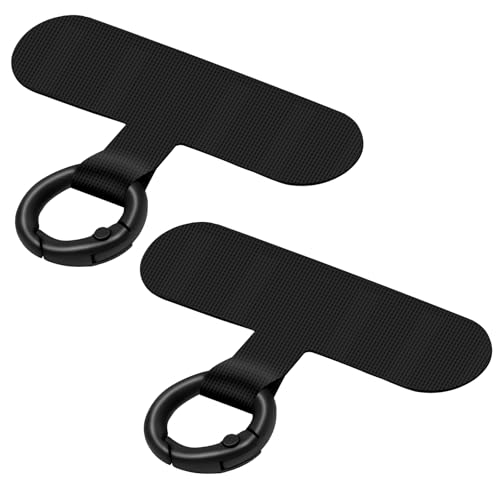 Hovmwey Phone Tether Tab, 2 Pack Cell Phone Lanyard Patch Without Adhesive, Phone Strap Replacement Part for All Full Phone Cases (Black) - color: Black
