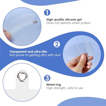 50 Pcs Universal Phone Lanyard Patches, Clear Tether Tabs