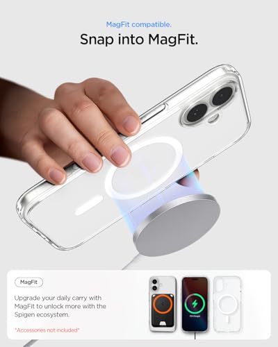 Spigen for iPhone 17 Case, Ultra Hybrid MagFit [TPU Covered Camera Control] [Anti-Yellowing] [Compatible with Magsafe] - Clear - color: Clear, size: iPhone 17