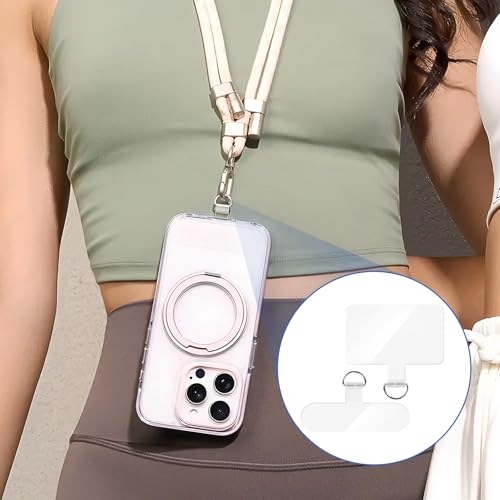 14 Pieces Clear Phone Tether Tab Universal Phone Lanyard Patch Without Adhesive for Most Smartphones Phone Cases - color: 7 T Shape and 7 Square Shape