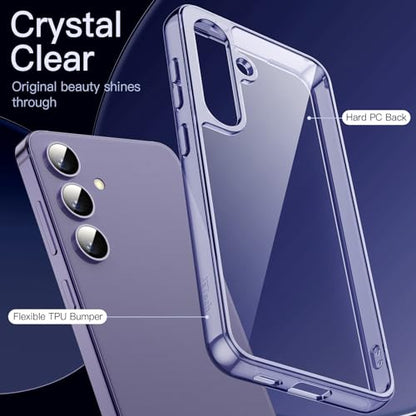 JETech Case for Samsung Galaxy S24, Anti-Yellowing, Cobalt Violet | Shockproof Protection, Scratch Resistant Hard PC Back, Durable Transparent TPU Bumper - color: Cobalt Violet, size: Galaxy S24