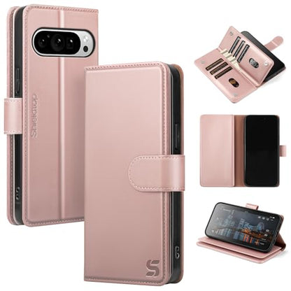 Shieldtop Compatible with Google Pixel 10 5G Wallet Case with Card Holder,Women Men RFID Blocking PU Leather Flip TPU Protective Cover Credit Card Slots,Phone Case for Pixel 10 Pro 6.3",Rose Gold - color: Rose Gold, size: Pixel 10 6.3"/10 Pro - 6.3"