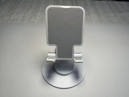 Cell Phone Stand, 360 Rotating Phone Stand, Fully Adjustable and Foldable Desktop Phone Stand. The Base of The Stand is Suitable for All Types of Mobile Phones. (White)