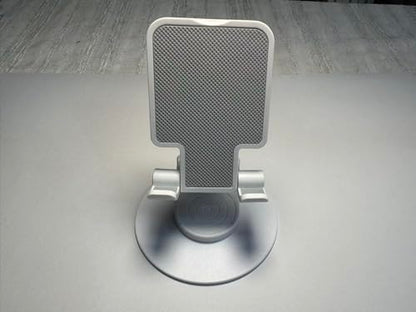Cell Phone Stand, 360 Rotating Phone Stand, Fully Adjustable and Foldable Desktop Phone Stand. The Base of The Stand is Suitable for All Types of Mobile Phones. (White)