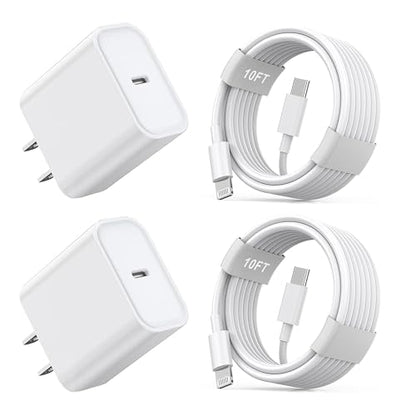 iPhone Fast Charger[MFi Certified],iPhone Fast Charging Cube USB C Charger - color: White 10feet