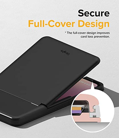 Ringke Stand Slot Card Holder [Phone Wallet Stick on + Stand] ID & Credit Card Holder for Phone Case, Solid Card Wallet with Phone Kickstand Compatible with iPhone Galaxy Android - Black - color: Black