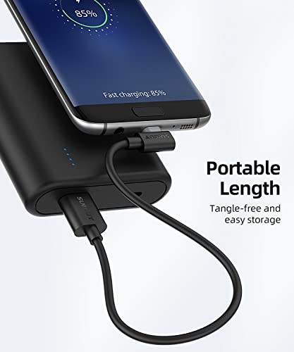 Right Angle Micro USB Cable 6 inch [2Pack], 18W Reversible USB Micro Cable - size: 0.5FT