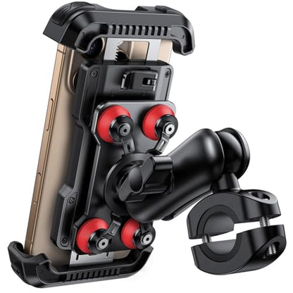 Lamicall Motorcycle Phone Mount Holder with Dual Vibration Dampener - color: Red