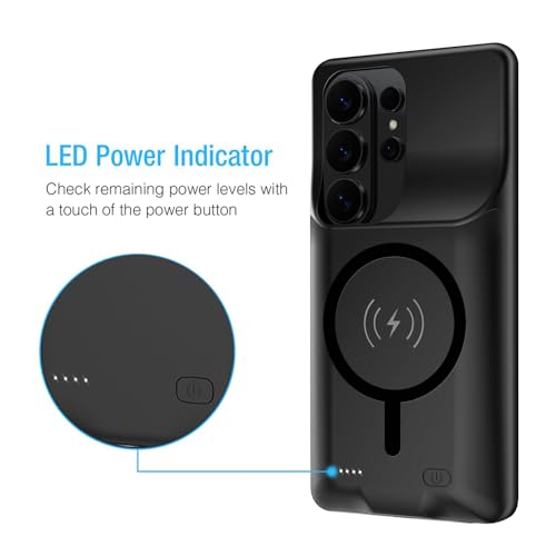 Battery Case for Galaxy S26 Ultra,12000mAh Portable Protective Smart Wireless Charging Case Support Carplay Compatible with Galaxy S26 Ultra(6.9 inches)Rechargeable Extended Battery Case(Black) - size: Galaxy S26 Ultra