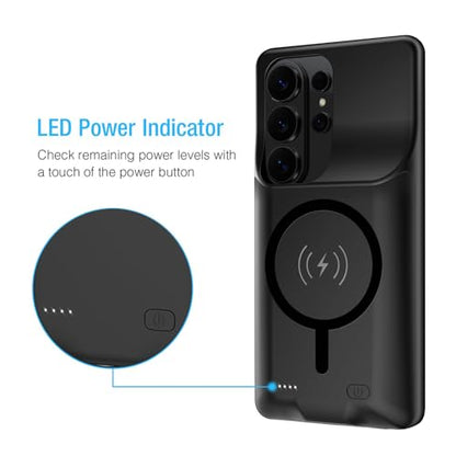 Battery Case for Galaxy S26 Ultra,12000mAh Portable Protective Smart Wireless Charging Case Support Carplay Compatible with Galaxy S26 Ultra(6.9 inches)Rechargeable Extended Battery Case(Black) - size: Galaxy S26 Ultra