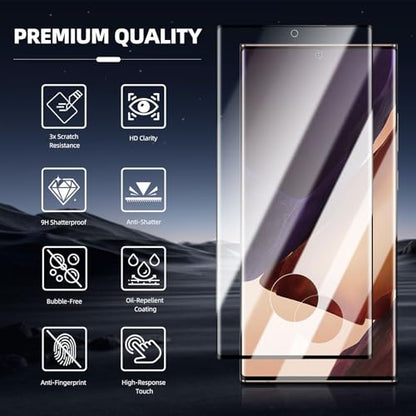 3+2 Pack Galaxy Note 20 Ultra Screen Protector, 9H Tempered Glass, HD Clear, Fingerprint Compatible, Camera Lens Protector for Samsung Galaxy Note 20 Ultra 5G 6.9 Inch - size: Galaxy Note 20 Ultra 6.9 inch