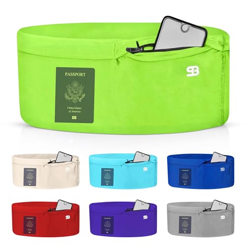 StashBandz Running Belt, Fanny Pack, & Money Belt, 4-Pocket Phone Holder - color: Neon Green, size: X-Small