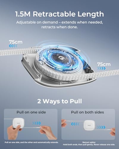 240W Retractable USB C to USB C Cable, PD 3.2 Fast Charging-3.94FT