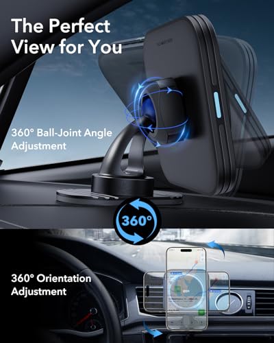 ESR for MagSafe Car Mount Charger for iPhone Duo/18 Pro/17-12, Samsung S26