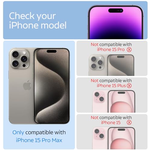 for iPhone15 Pro Max Privacy Screen Protector+Camera Lens Protector