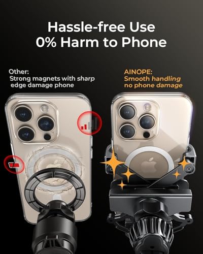 AINOPE Car Vent Phone Mount, Gravity Phone Holder Car, 2 Pack - color: Black for 2 Pack