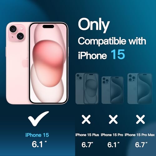 JETech Screen Protector for iPhone 15, 3-Pack | 9H Tempered Glass, HD Clear, Anti-Scratch Protection, Easy Installation Tool - size: iPhone 15