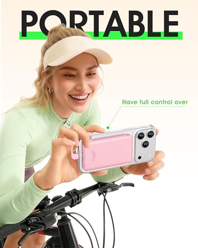 TG90° 5000mah Ultra Slim Power Bank Built-in AC Plug & 2 Cables,Pink - color: Pink
