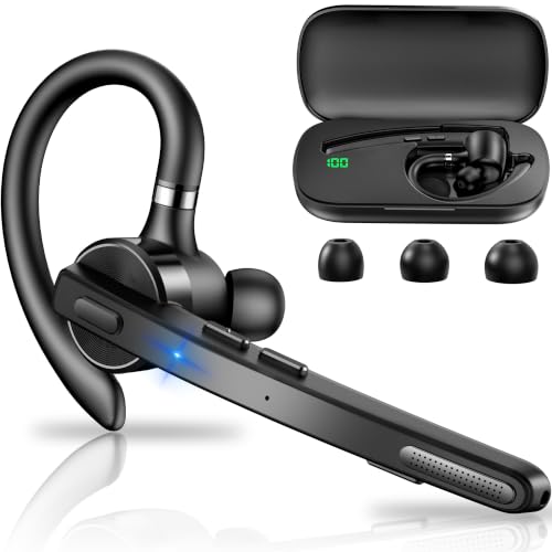 Bluetooth Headset 72H Work Single-Ear Wireless Earpiece for Cell Phone Call - color: All Black