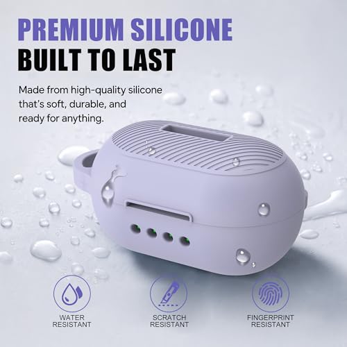 Case for Raycon Everyday Classic Headphones, Shockproof Soft Silicone Case for Raycon Earbuds Bluetooth Wireless, Ultra-Lightweight Protective Cover with Cleaning kit & Keychain, Purple - color: Purple