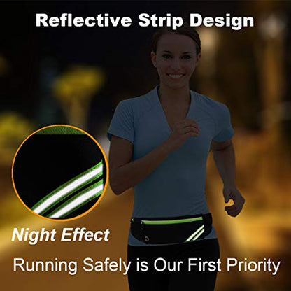 AIKENDO Slim Running Belt Fanny Pack Phone Holder Money Belt Women and Men - color: Black