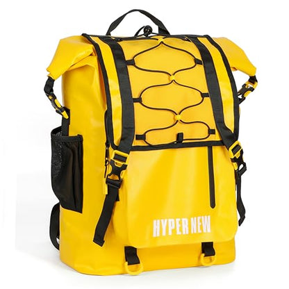 Waterproof Dry Bag Backpack 30L,Dry Backpack for Men Women Adults Teens, Kayaking Boating Hiking Camping Rafting Fishing Travel Outdoor Enthusiasts - color: Yellow
