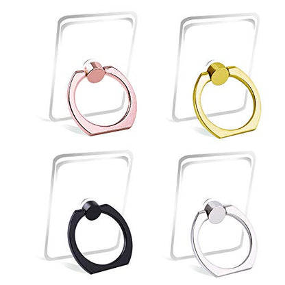 Cell Phone Ring Holder Stand Transparent Finger Grip Loop Finger Ring Stand (Black Sliver Gold Rose Gold (Square)) - color: Black Sliver Gold Rose gold (Square)