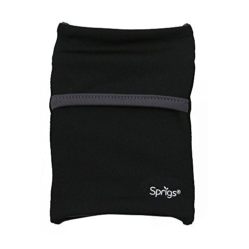 Sprigs Wrist Wallet Running Wristband Pocket for Keys Cards Cash ID Phone - color: Black/Grey