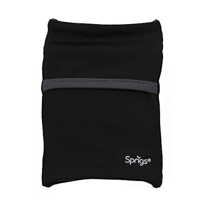 Sprigs Wrist Wallet Running Wristband Pocket for Keys Cards Cash ID Phone - color: Black/Grey