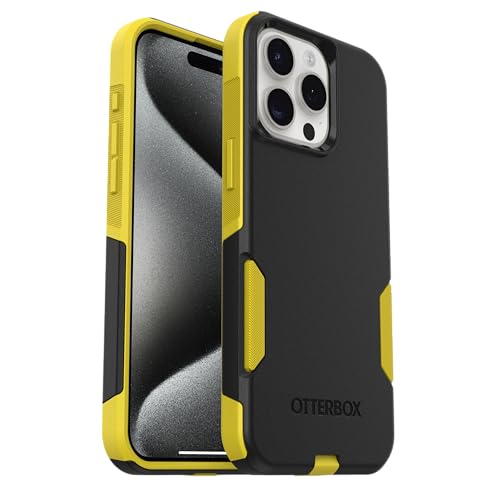 OtterBox iPhone 15 Pro Max (Only) - Commuter Series Case - Night (Black & Yellow) - Slim & Tough - Pocket-Friendly - with Port Protection - color: Black & Yellow