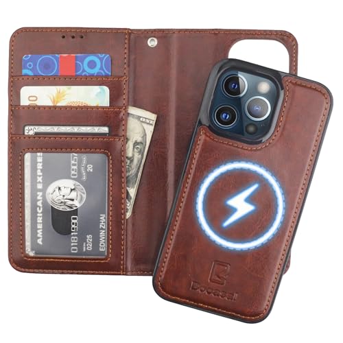 Bocasal for MagSafe Wallet Case Card Holder for iPhone 13 Pro, Brown - color: Brown for MagSafe