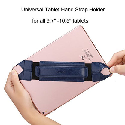 Joylink Hand Strap Holder Updated Version with Secure and 360°Swivel Leather Handle Grip Elastic Belt for All 10.1" Tablets (iPad Air Pro Samsung Nexus), Navy Blue