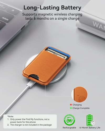 TWZKG for MagSafe Wallet, Works with Apple Find My,5 Card Holder with Stand, Magnetic Phone Wallet for iPhone 17/16/15/14/13/12 Pro Max Plus Air, RFID Blocking Vegan Leather,Brown - color: Findmy Brown