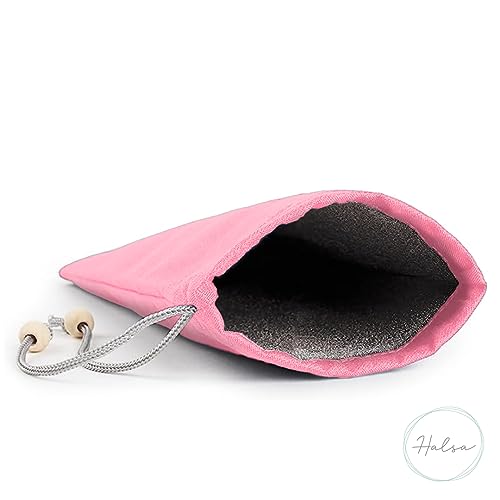 Halsa EMF Cell Phone Sleeve, High-Shield EMF Blocking Pouch, Signal Blocking Anti-EMP Radiation Bag for Digital Privacy Protection, Fits Most Phones, Pink (4x8 Inch) - color: Pink