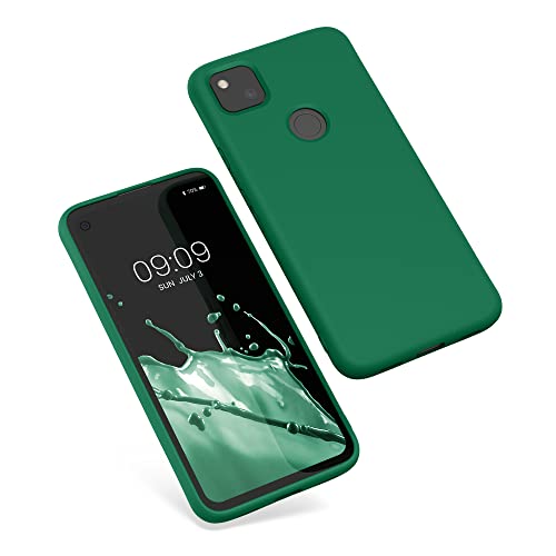 kwmobile Case Compatible with Google Pixel 4a Case - Slim Protective TPU Silicone Phone Cover - Pixie Green - color: Pixie Green
