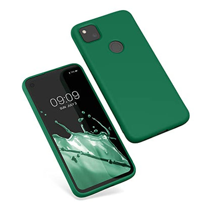 kwmobile Case Compatible with Google Pixel 4a Case - Slim Protective TPU Silicone Phone Cover - Pixie Green - color: Pixie Green