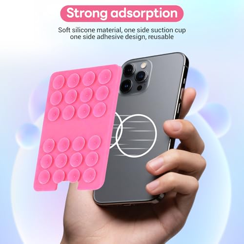 Classic - 2PCS Silicone Suction Phone Case Adhesive Mount - color: pink