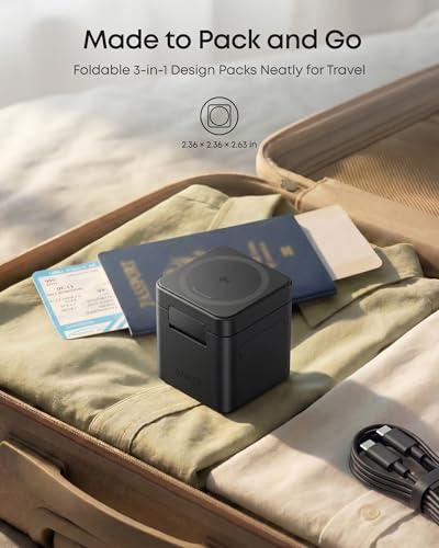 Anker 3-in-1 Cube MagSafe Compatible Qi2 15W Foldable Charging Station - color: Anker Black
