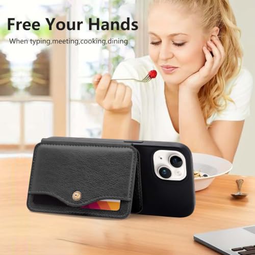 Phone Wallet Stick on, Adhesive Slim Credit Card Holder for cell phone - color: Black