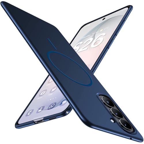 Ultra Thin Case for Samsung Galaxy S26, Silky Touch Anti-Fingerprint, Slim Hard PC Matte Cover Compatible with Mag-Safe Anti-Scratch Shockproof Protective Cases for Samsung S26 5G (Blue) - color: Blue
