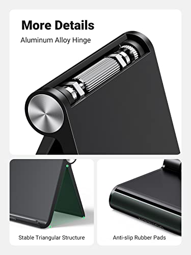 UGREEN Tablet Stand Holder for Desk 2 Pack Stand Compatible with iPad 10.2 11 Inch 9.7 Pro Mini 6 5 4 3, Desktop Portable Phone Holder Adjustable Home Office Accessories, Black - color: Black