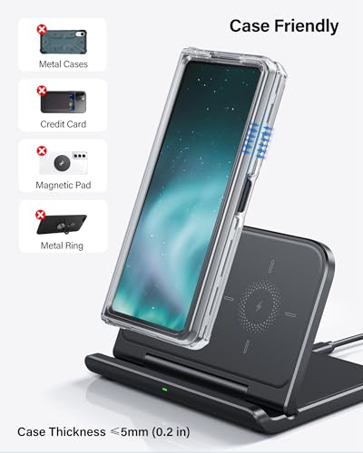 Wireless Charger for Samsung Z Fold 8/8 Ultra/7/6/5/4/3/Pixel 10 Pro Fold