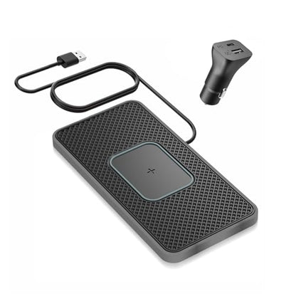 Wireless Charger Car Charging pad,SANMIDO Fast Wireless Phone Charger Cell Phone Non Slip Cordless Charging mat Compatible with iPhone 11/12/12/14/15 Galaxy S21/S22/S23/24 NOTE10 (C1P)