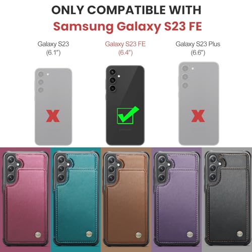 Kowauri for Samsung Galaxy S23 FE Case, PU Leather Wallet Case for Women Men with RFID Blocking Card Holder Slot Magnetic Closure Shockproof Protective Phone Cover for Samsung Galaxy S23 FE,Teal - color: Teal