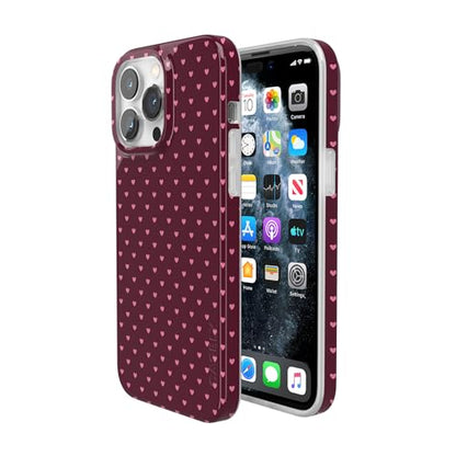 Casely iPhone 14 Pro Case | Heart Noir | Tiny Hearts | Compatible with MagSafe | Classic Ultra Slim Design - color: Heart Noir | Tiny Hearts, size: iPhone 14 Pro