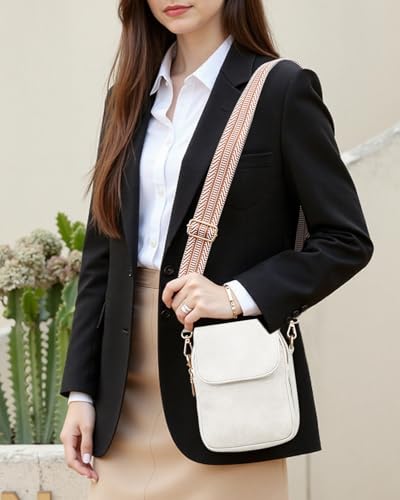 Fashion Small Crossbody Bags for Women Trendy Designer Cell Phone Purses | Adjustable Straps,with Card Holder,Detachable Wristlet Strap,small Cross Body Bag for Woman,Mini Bags,Travel Purse,Work,Gym - color: White