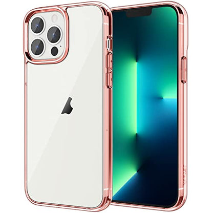 JETech Case for iPhone 13 Pro 6.1-Inch, Non-Yellowing Shockproof Phone Bumper Cover, Anti-Scratch Clear Back (Rose Gold) - color: Rose Gold